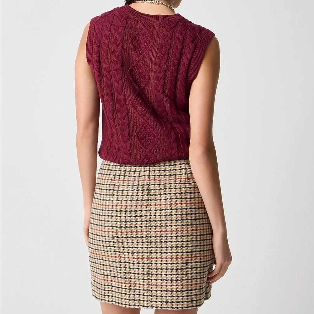 J. Crew Plaid wool-blend A-line mini skirt, NWT, Size 6 - Picture 2 of 10